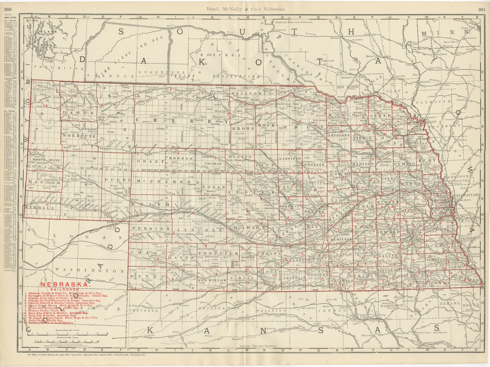 Antique Map of Nebraska, The Cornhusker State, Rand McNally, 1899