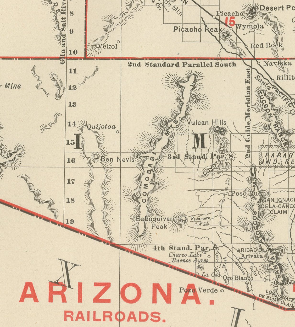 Antique Map of Arizona Territory, with the Grand Canyon, Rand McNally, 1899