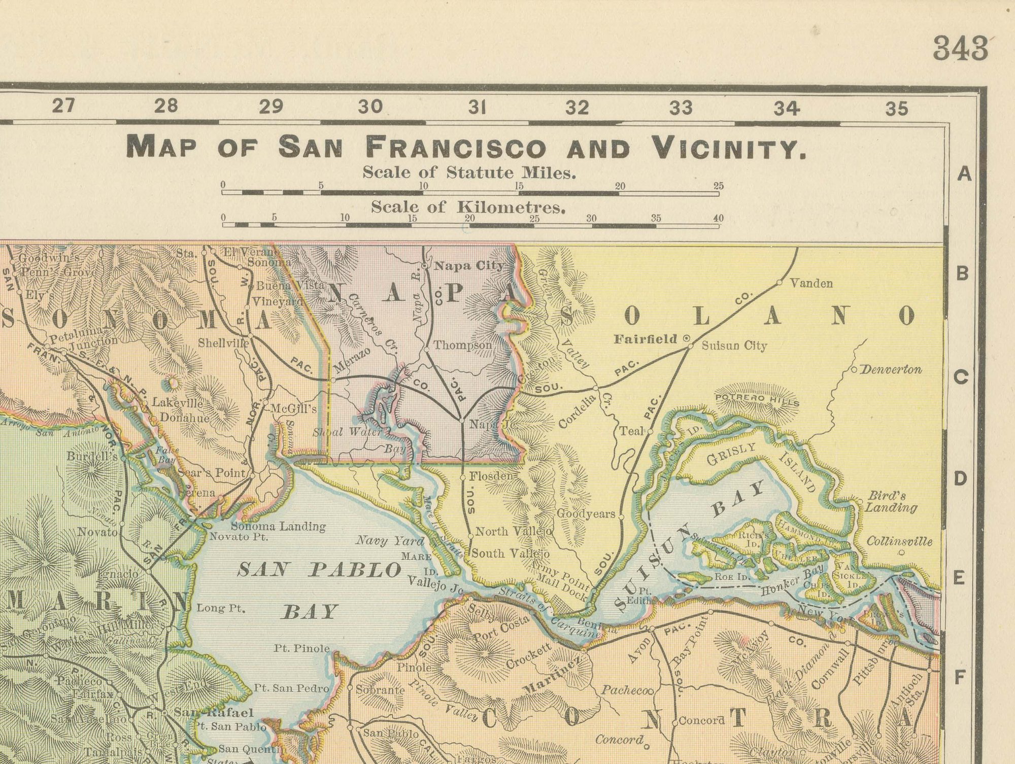 Antique Map of San Francisco, with Golden Gate Park, Rand McNally, 1899