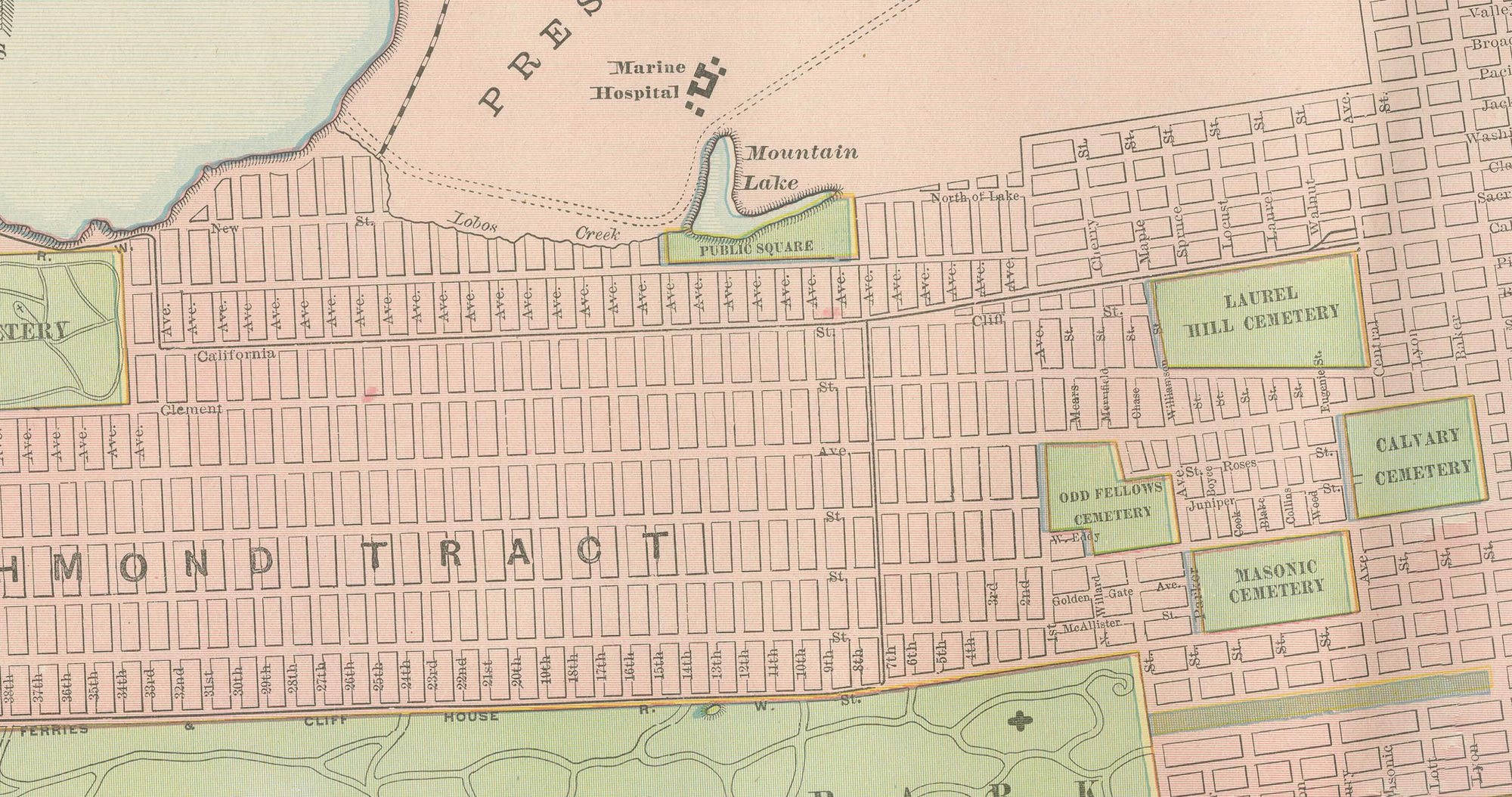 Antique Map of San Francisco, with Golden Gate Park, Rand McNally, 1899