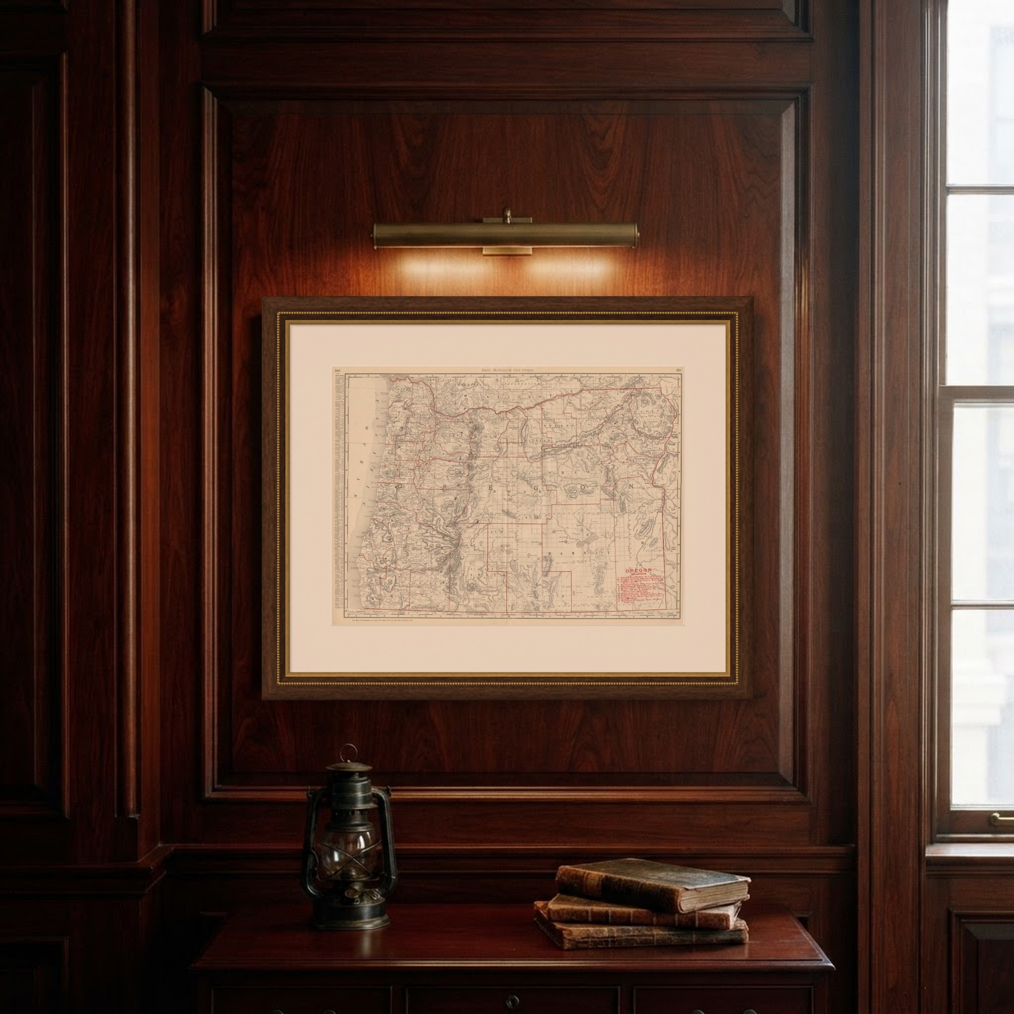 Antique Map of Oregon, The Beaver State, Rand McNally, 1899
