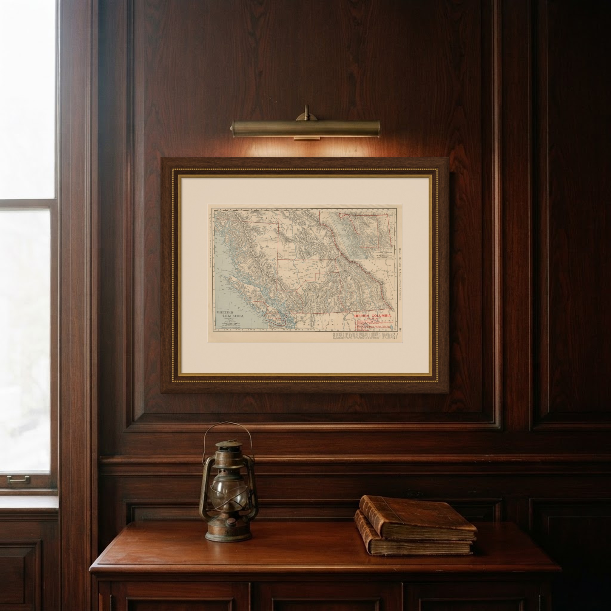 Antique Map of British Columbia, with Queen Charlotte Islands, 1899