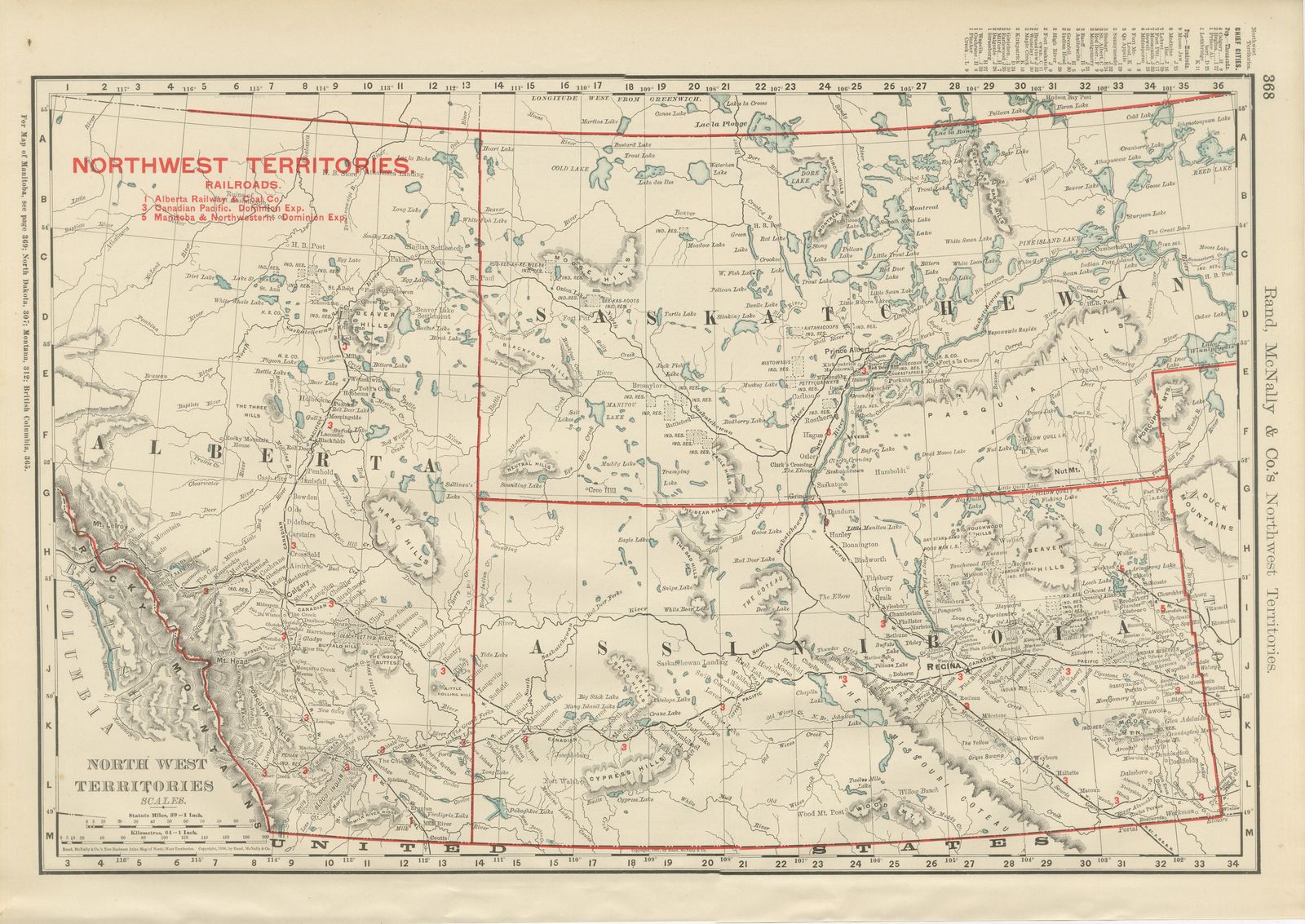 Antique Map of the North West Territories, Before Alberta and Saskatchewan, 1899