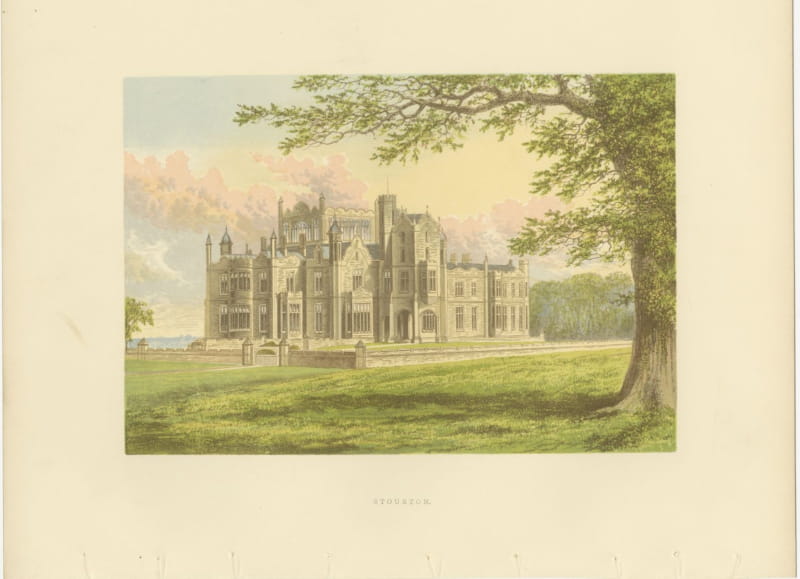 Stourton, Wiltshire, Antique Morris Woodblock Print, circa 1870