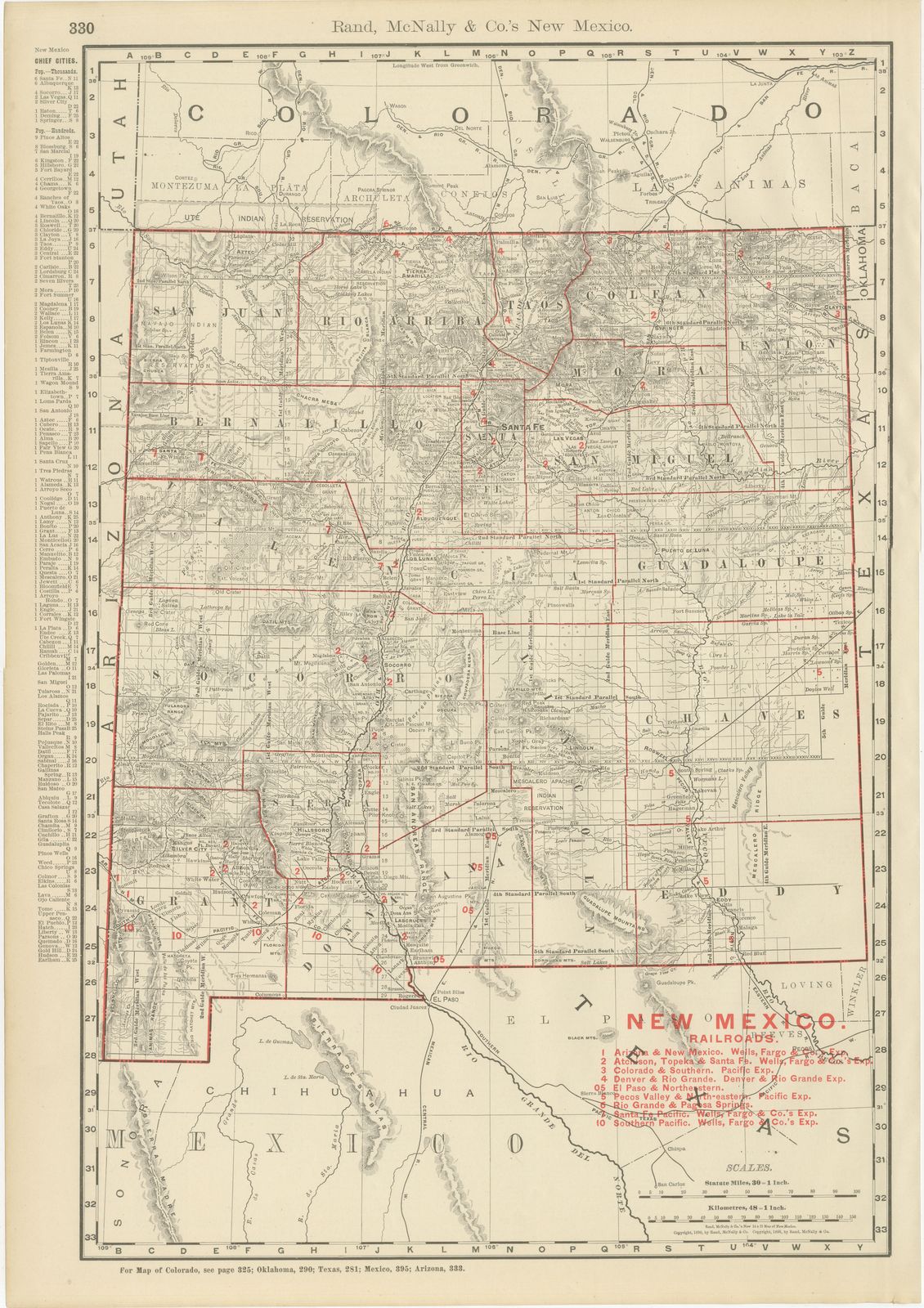 Antique Map of New Mexico Territory, Before Statehood, Rand McNally, 1899