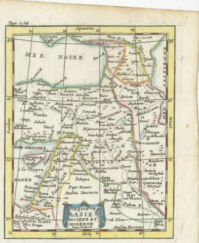 Antique Map of Turkey in Asia, Armenia and Mesopotamia, circa 1760