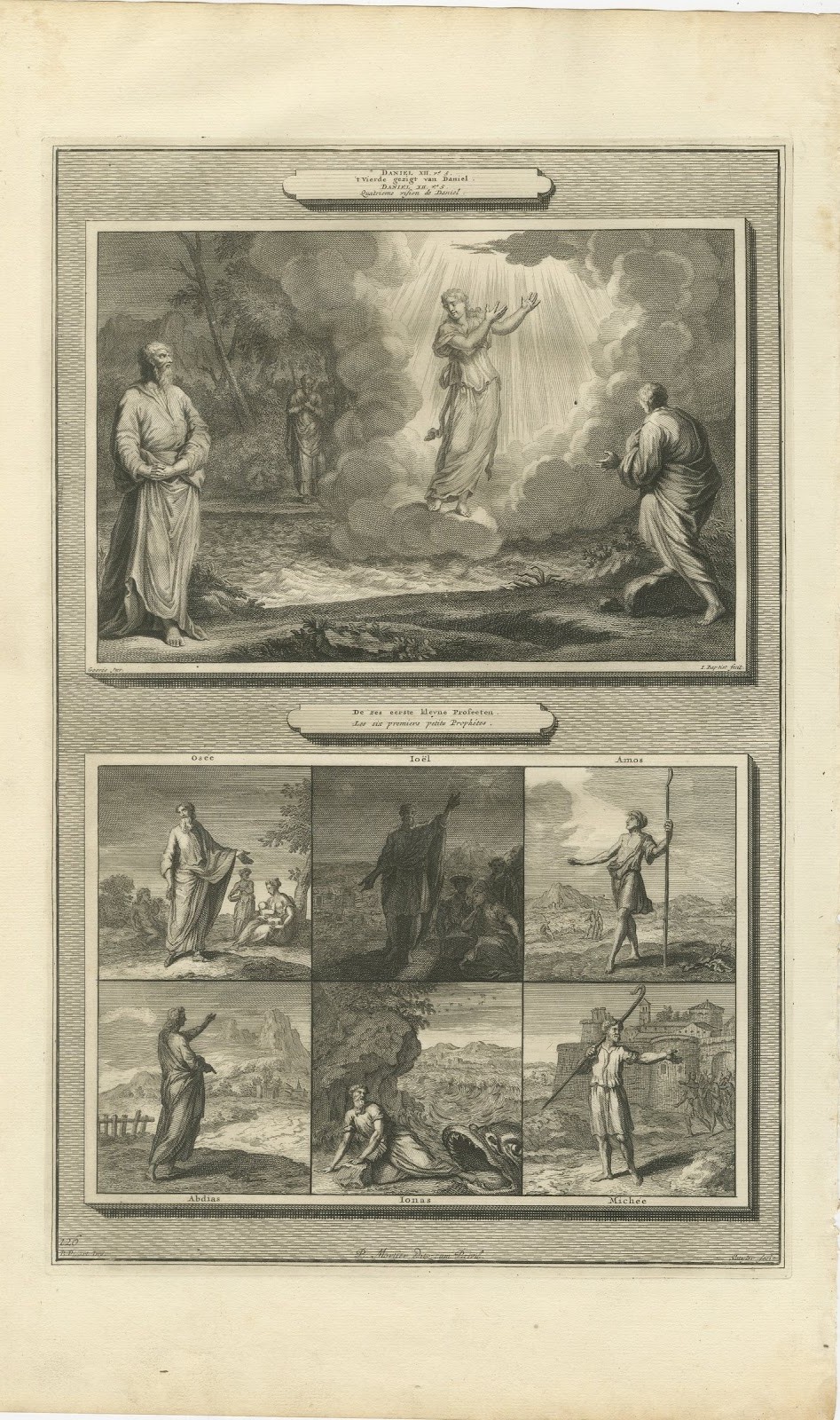 Daniel's Last Vision and Six Minor Prophets with Jonah, Mortier circa 1700