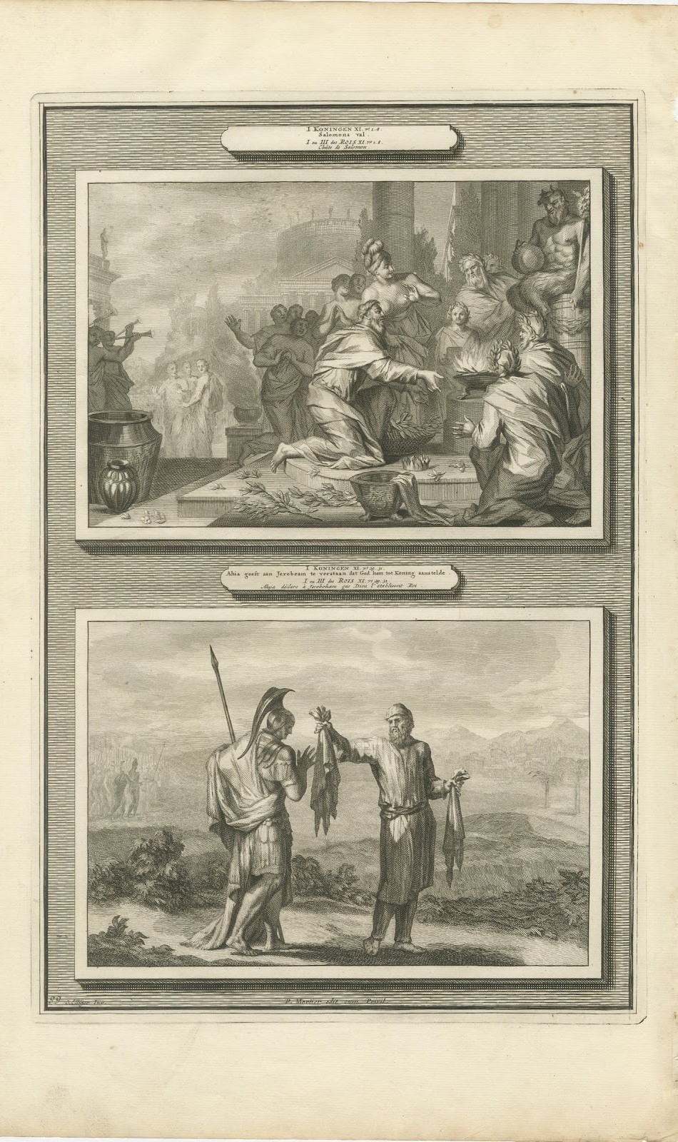 The Fall of Solomon and Ahijah's Prophecy to Jeroboam, Mortier, circa 1700