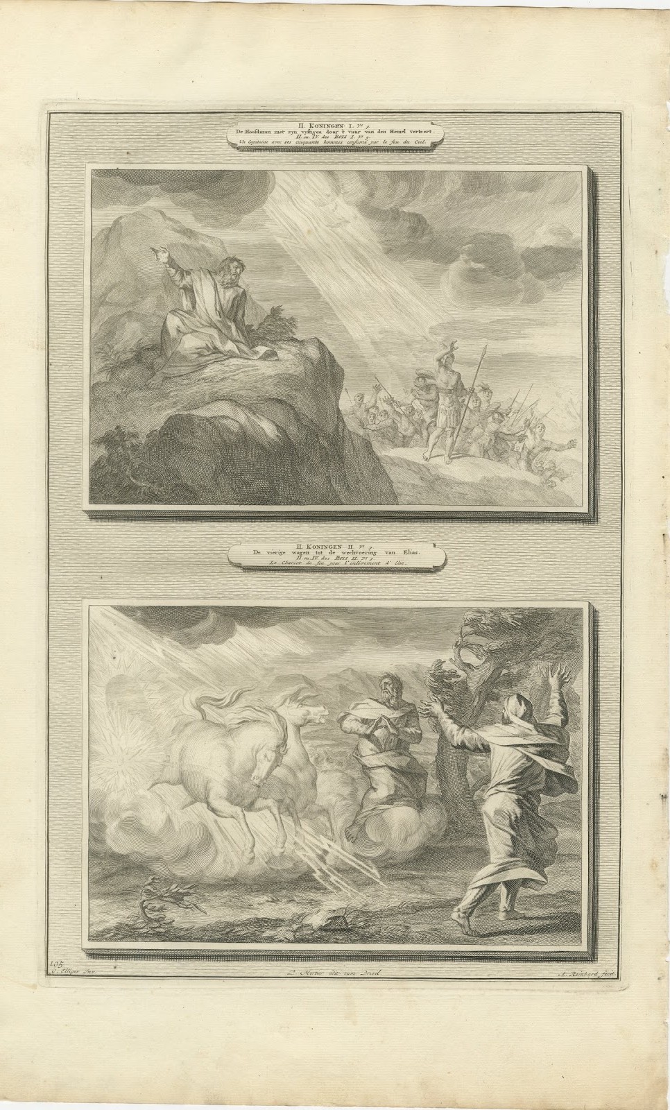 Fire from Heaven and Elijah's Chariot of Fire, Pieter Mortier, circa 1700