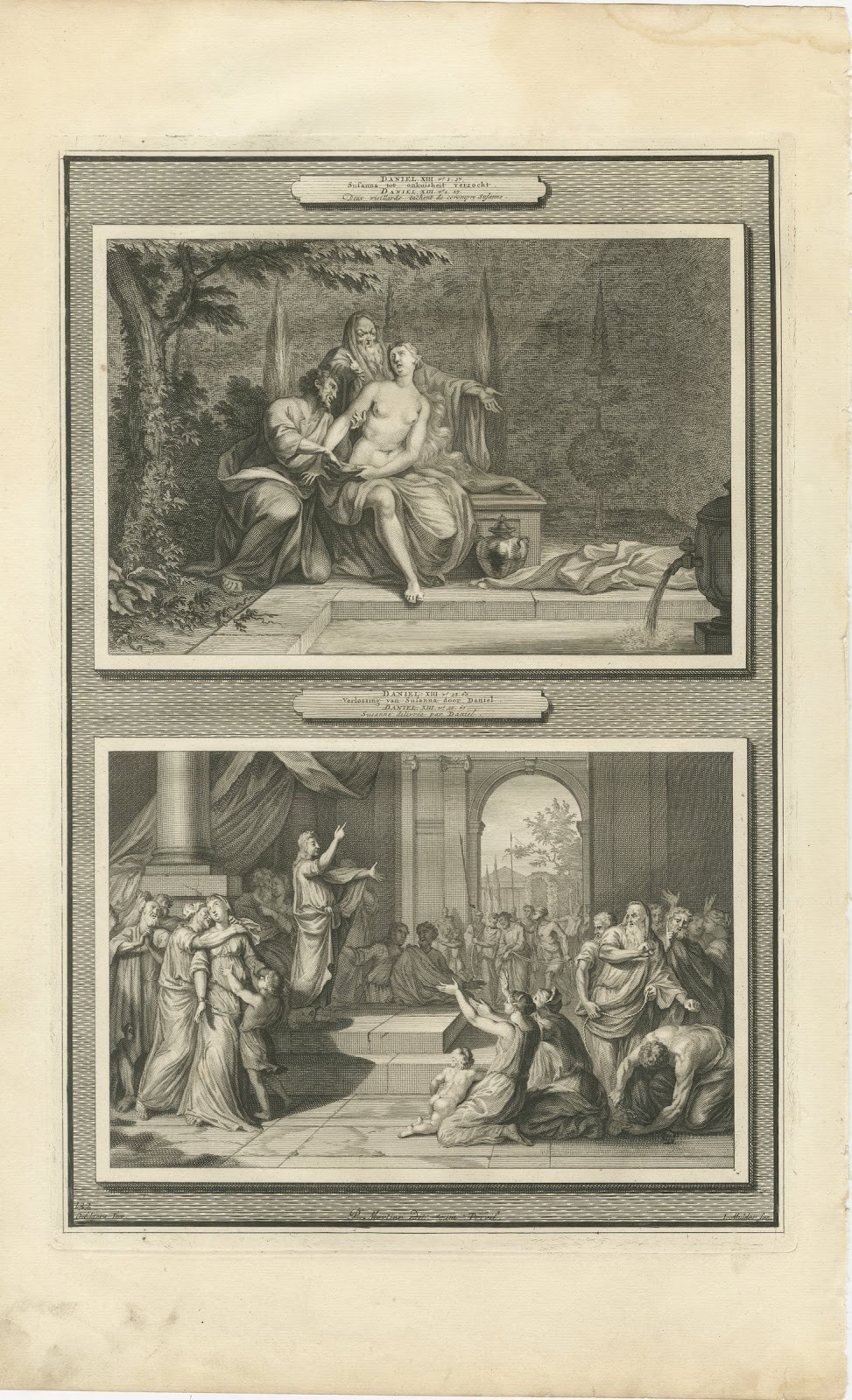 Susanna and the Elders and Susanna Delivered by Daniel, Mortier, circa 1700