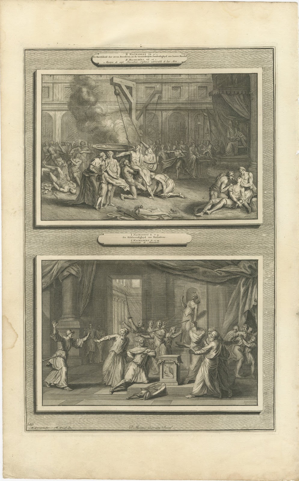 Martyrdom of the Maccabee Brothers and Zeal of Mattathias, Mortier, circa 1700