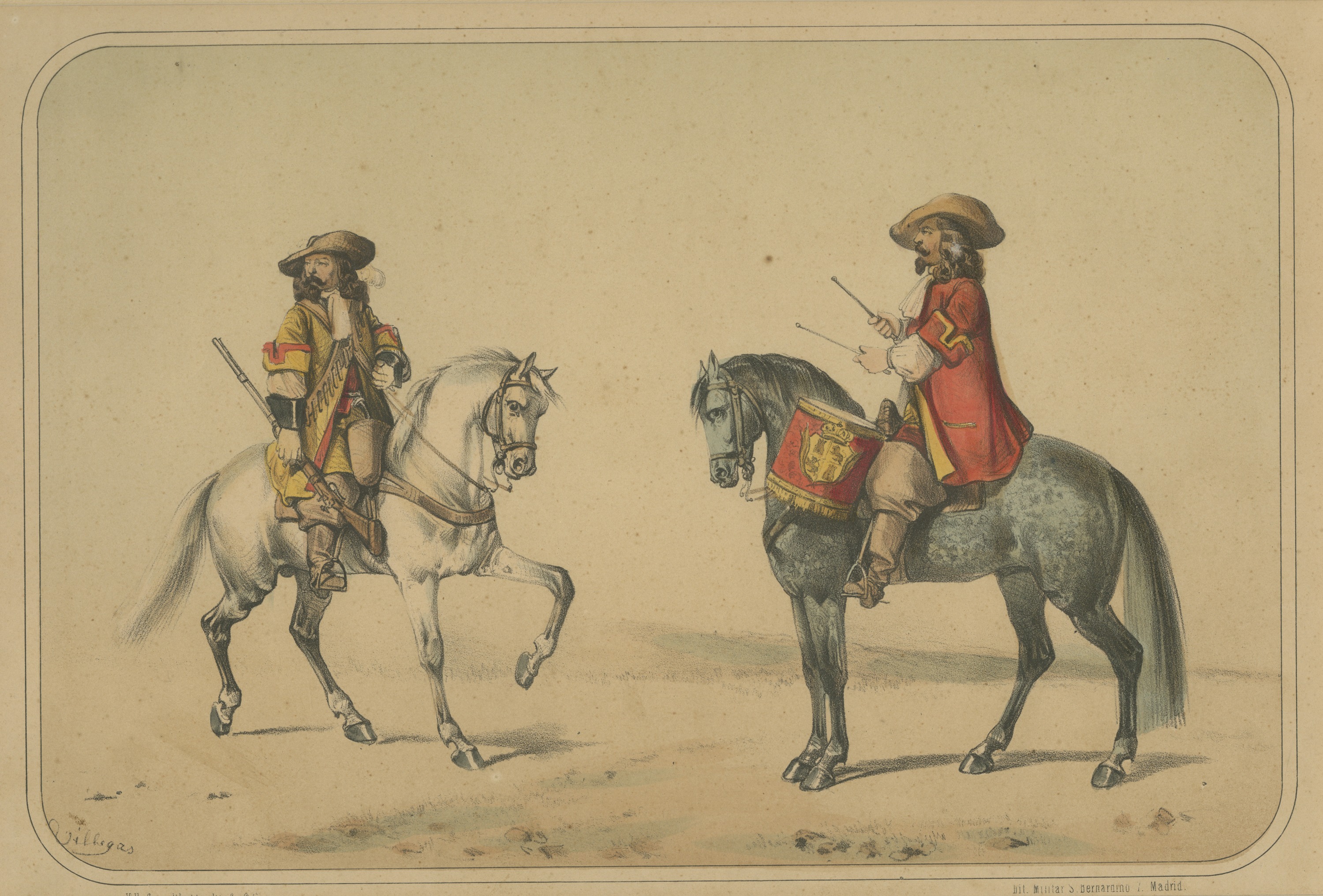 Spanish Cavalry by José Rubio Villegas: Dragoon and Kettledrummer, 1861