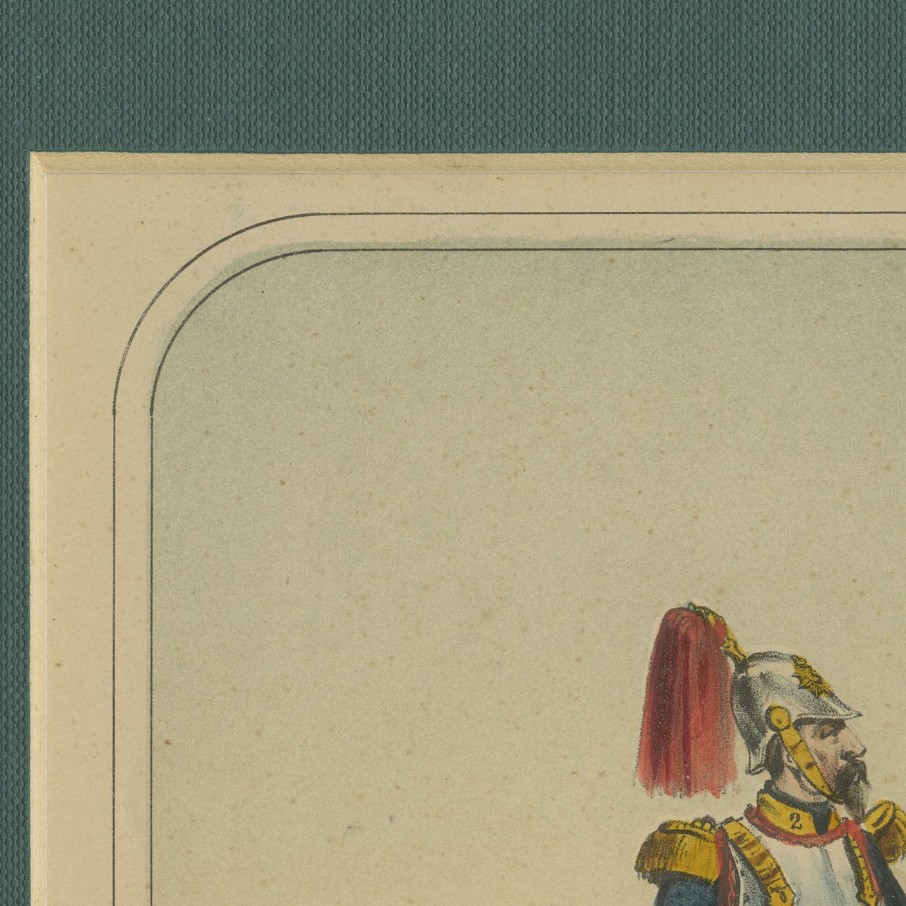 Spanish Cavalry Lithograph by José Rubio y Villegas: Cuirassier and Lancer, 1861, view 7