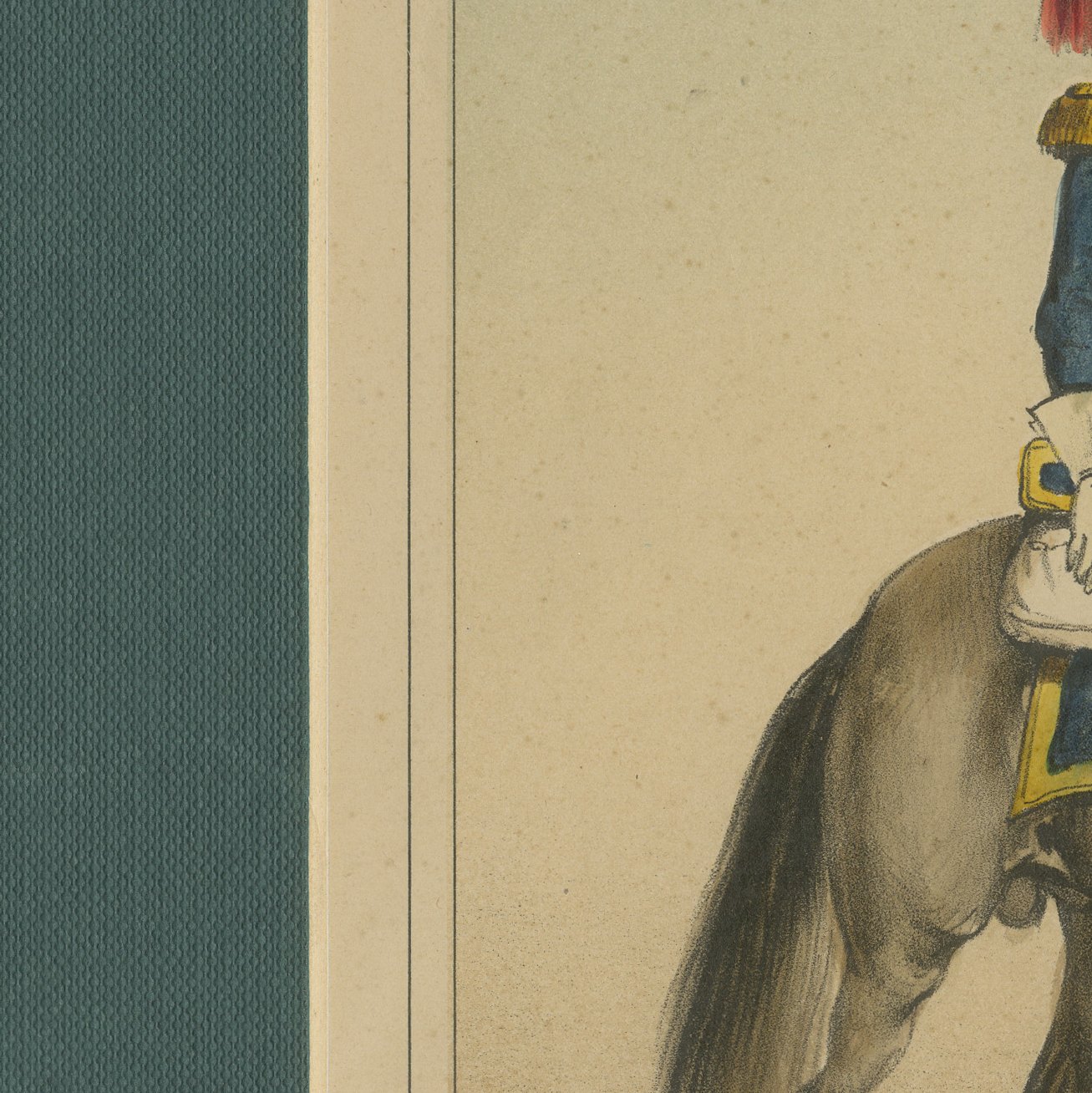 Spanish Cavalry Lithograph by José Rubio y Villegas: Cuirassier and Lancer, 1861, view 9