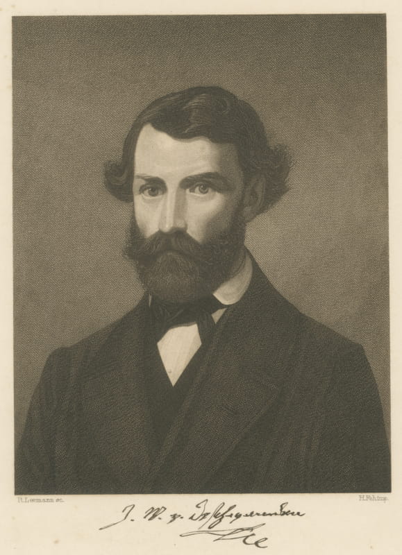 Portrait of a Bearded Gentleman, Engraving by R. Leemann, Printed by H. Felsing, circa 1860