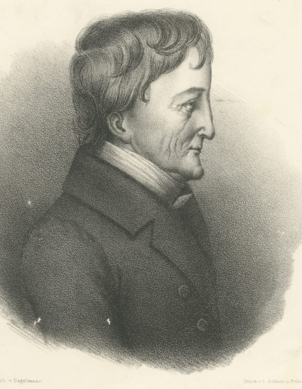 Christian A. Lobeck, German Scholar, Original Antique Lithograph, circa 1840