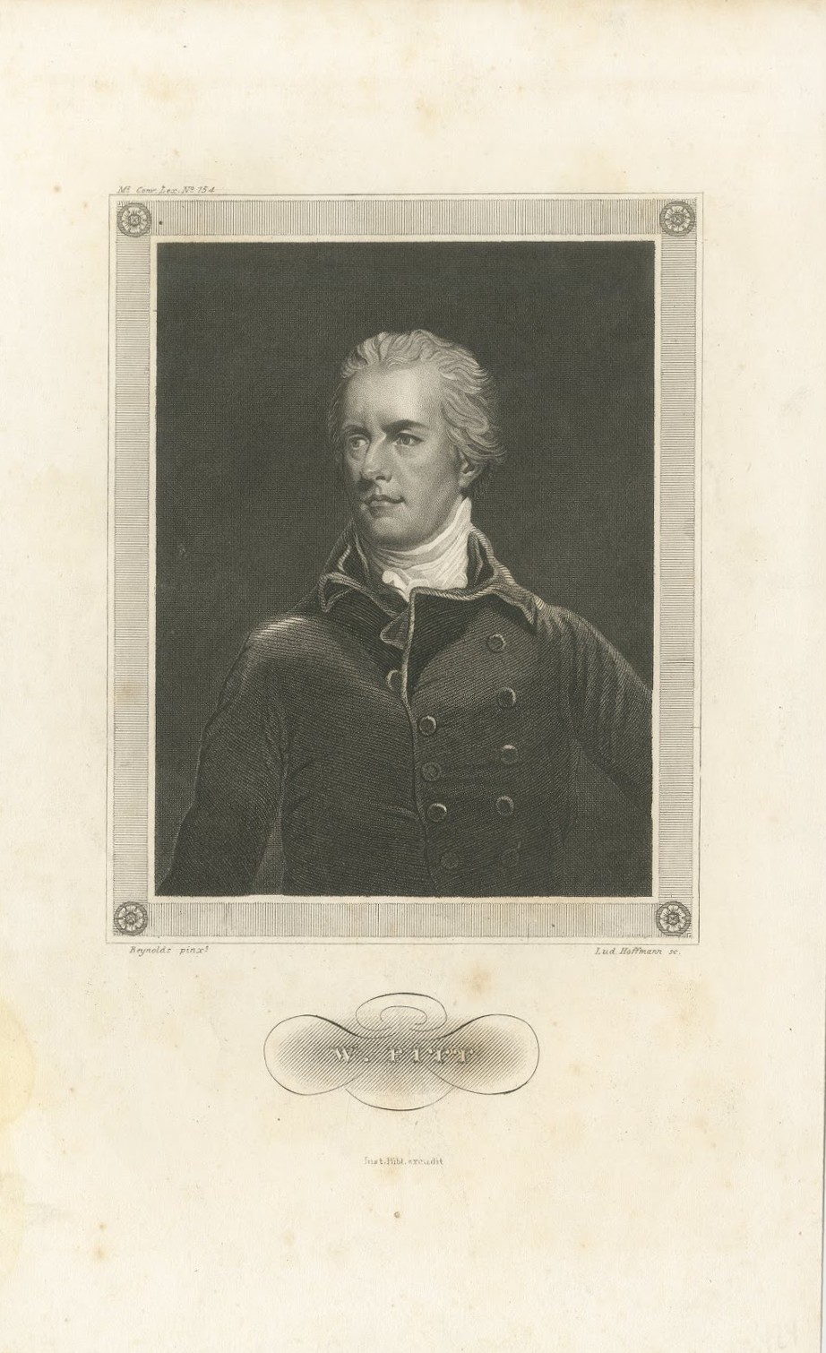 William Pitt the Younger, British Prime Minister, Antique Engraved Portrait