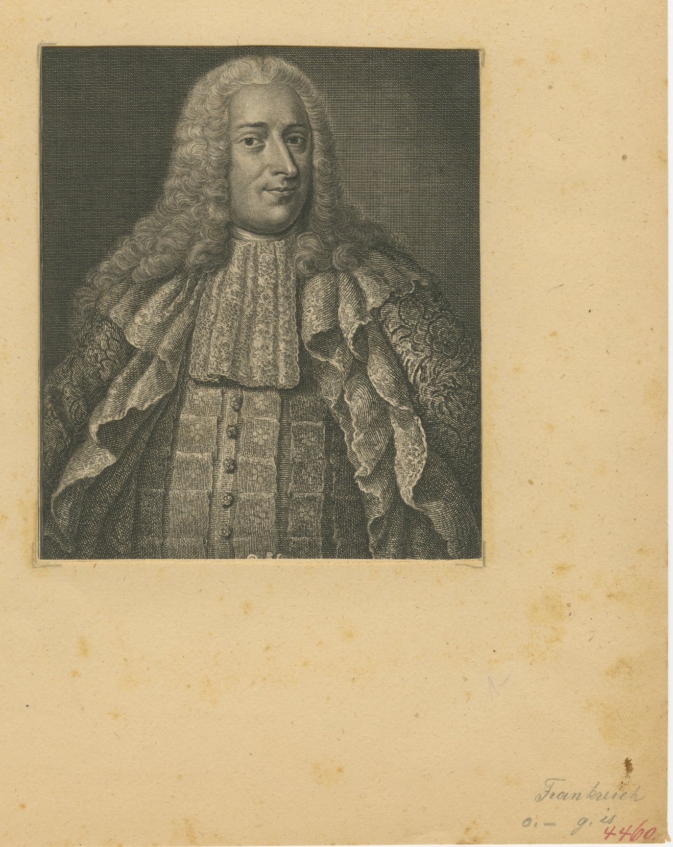 Gerlach Adolph von Münchhausen, Original Antique Engraving, circa 1750