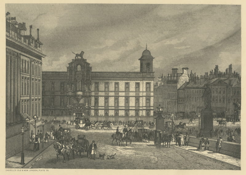 Northumberland House, London, Wood Engraving from Old and New London, circa 1880