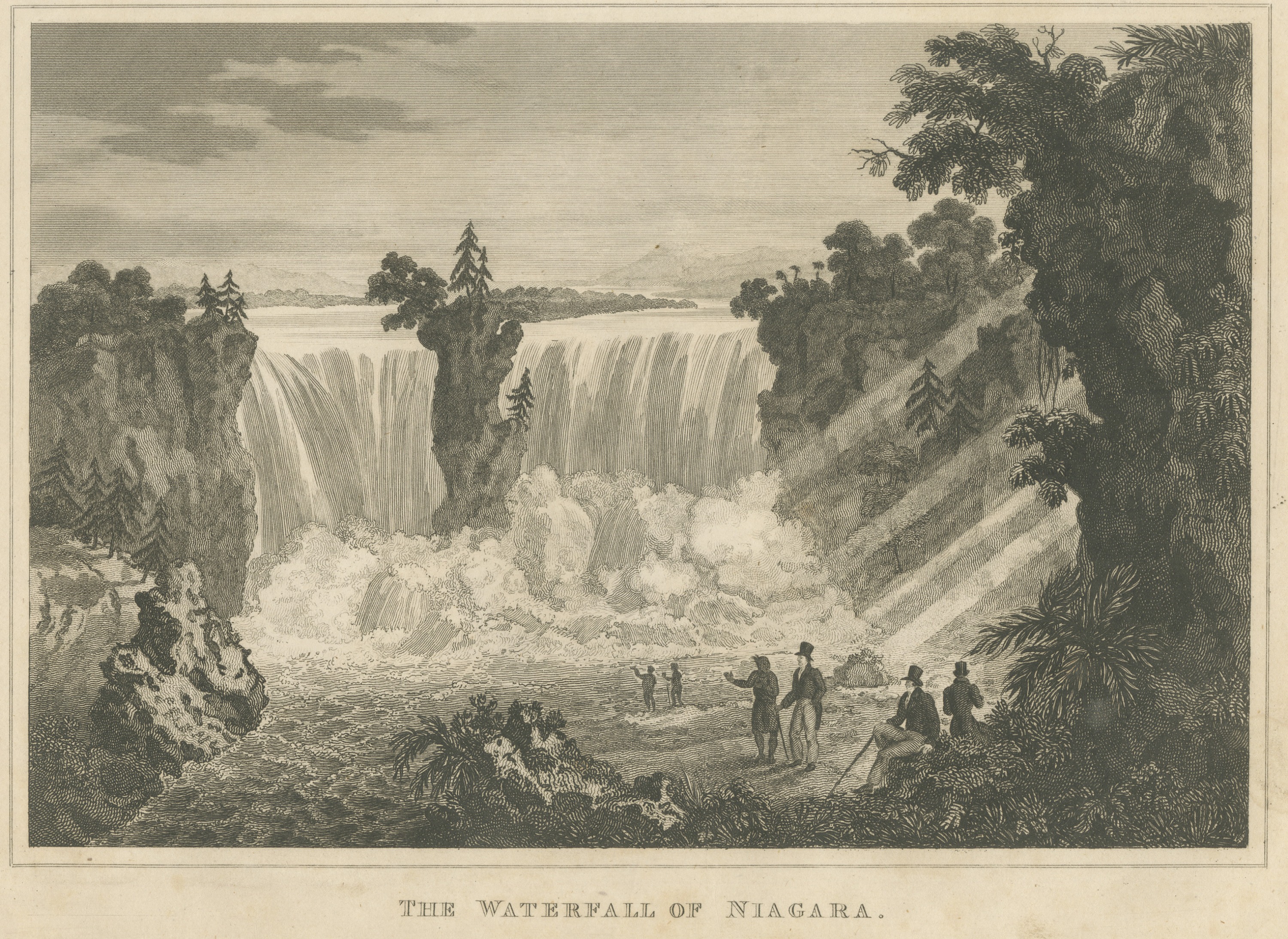 The Waterfall of Niagara, Engraving Published by Thomas Kelly, circa 1830