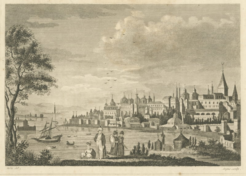The Seraglio at Constantinople, Engraving after Metz by Angus, circa 1820