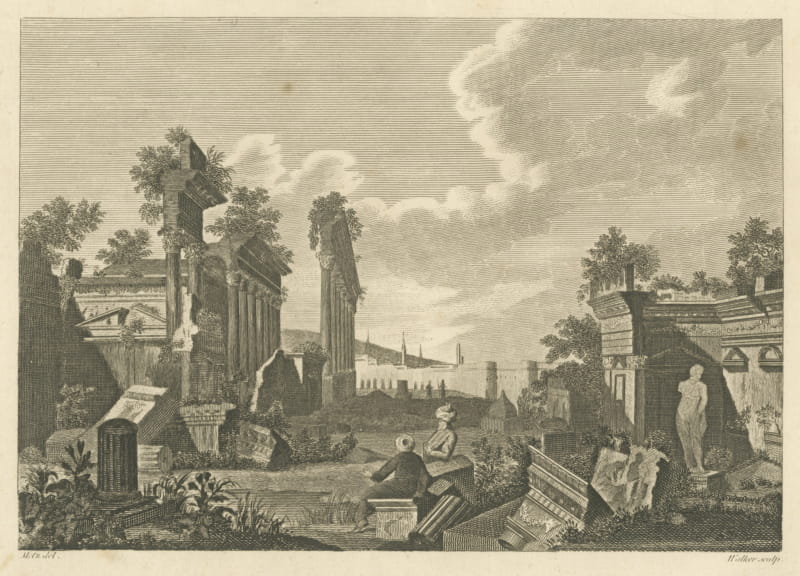 Ruins of Balbec, Baalbek, Lebanon, after Metz, Engraved by Walker, circa 1782