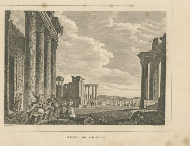 Ruins of Palmyra, Syria, Colonnade after Stothard, Copper Engraving, circa 1782