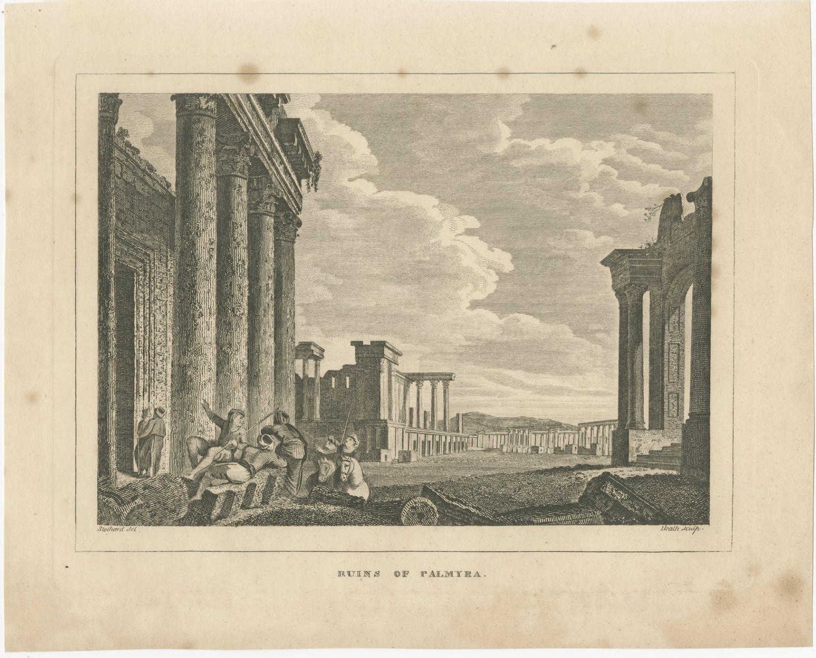 Ruins of Palmyra, Syria, Roman Colonnade, Engraving, after Stothard, circa 1820