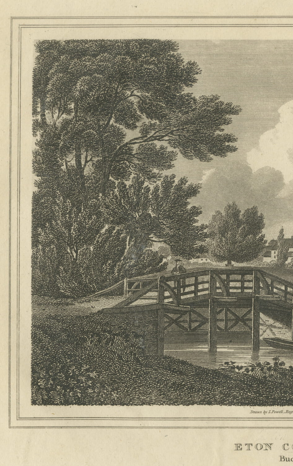 Eton College, Bucks, Engraved by James Storer after I. Powell, 1818