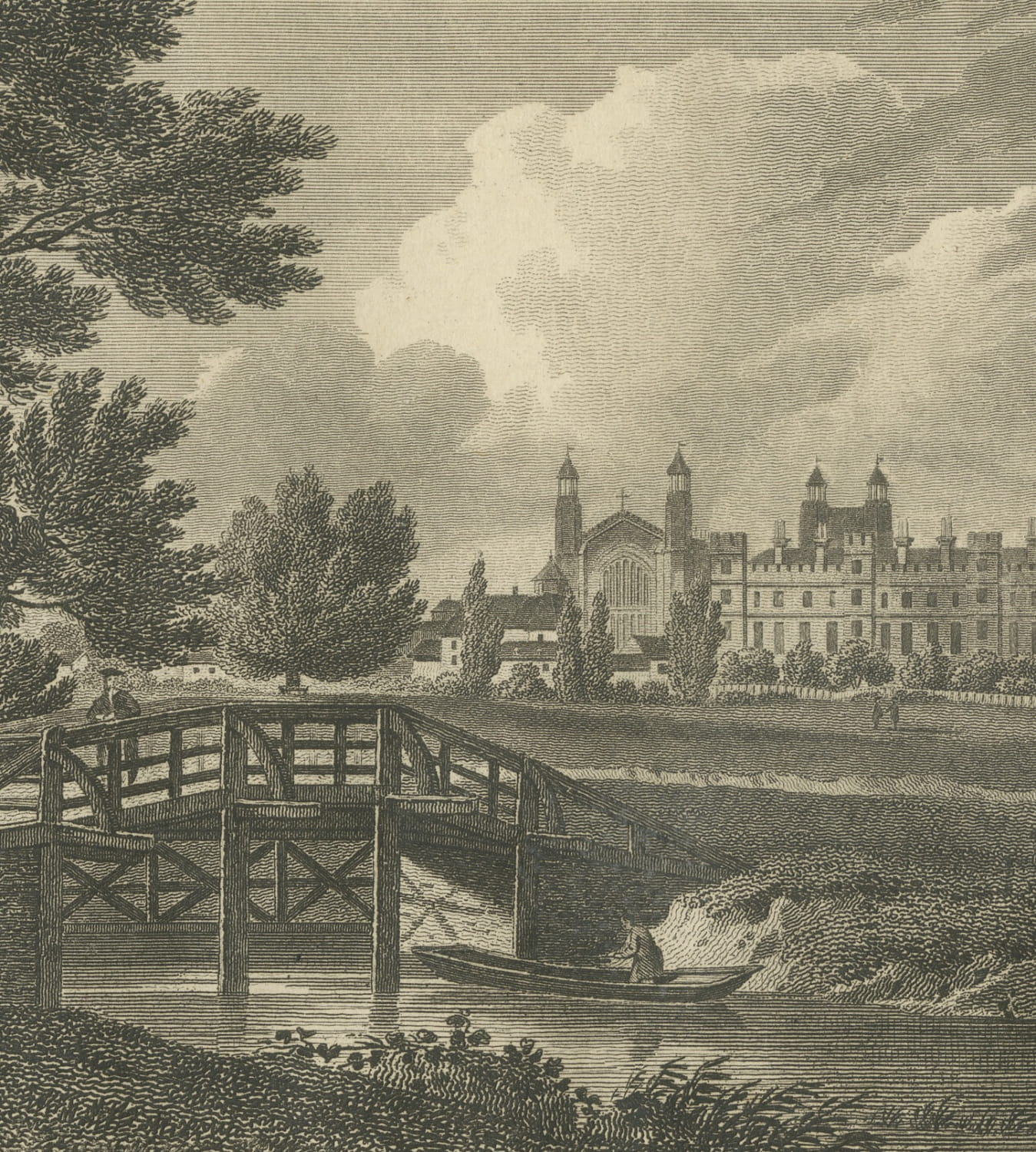 Eton College, Bucks, Engraved by James Storer after I. Powell, 1818