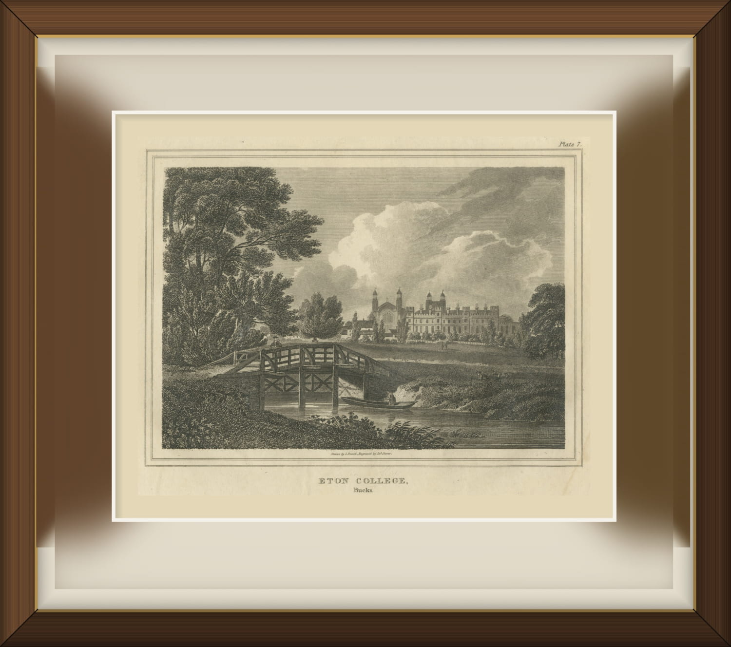 Eton College, Bucks, Engraved by James Storer after I. Powell, 1818