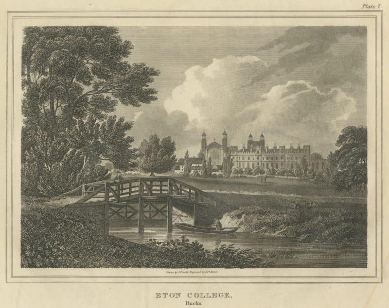 Eton College, Bucks, Engraved by James Storer after I. Powell, 1818