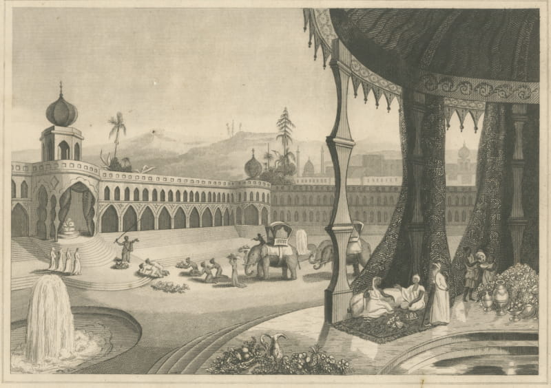 Scene in the East Indies, Offerings to the Great Brahma, Engraving, circa 1820