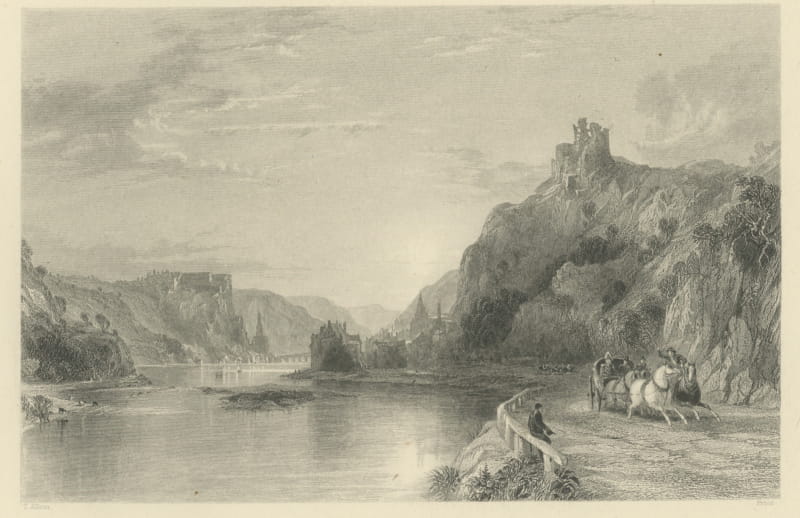 Tower of Crevecoeur on the Meuse, Antique Engraving after Allom, circa 1850