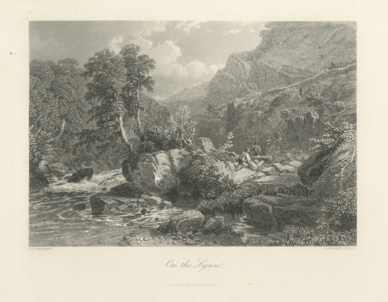 On the Lynn, Devon, Antique Steel Engraving after S. Cook, circa 1876