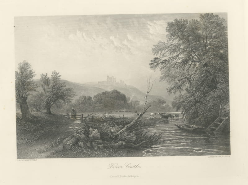 Dover Castle, Kent, Antique Steel Engraving after D. McKewan, circa 1876