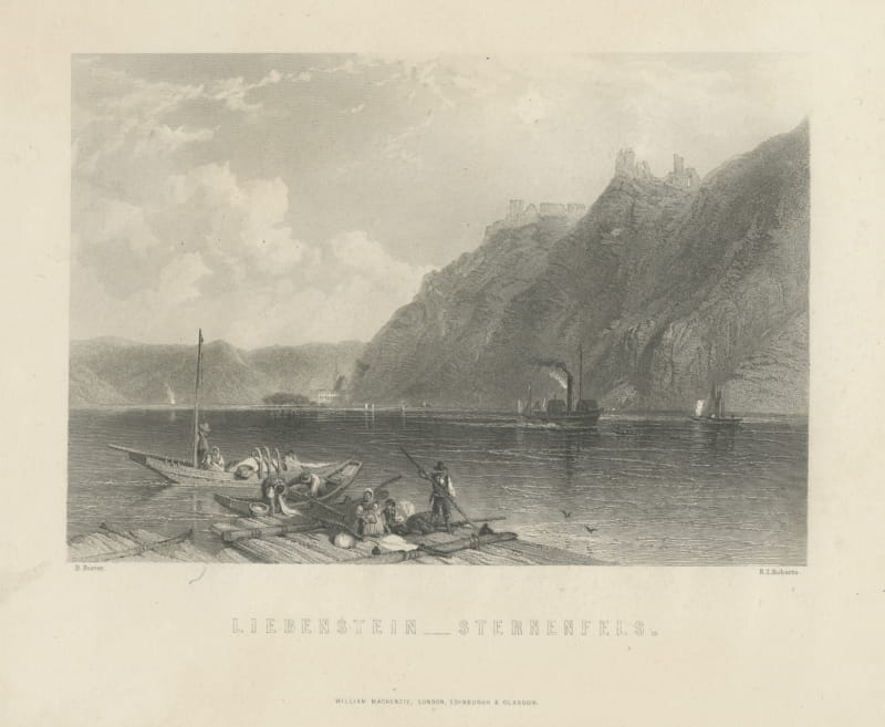 Liebenstein and Sternenfels, Rhine, Steel Engraving after Birket Foster, c. 1872