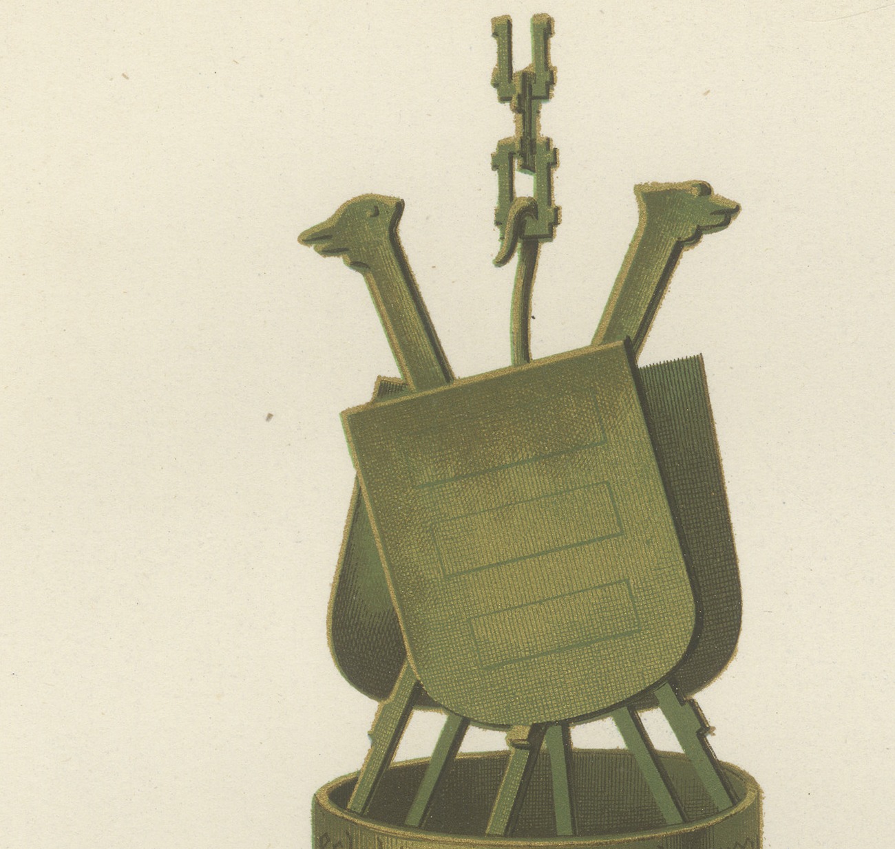 Flemish Votive Lamp, Fifteenth Century, Antique Print, 1851