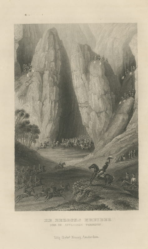 The Khyber Pass Defended by the Afghans, Antique Steel Engraving, 1859