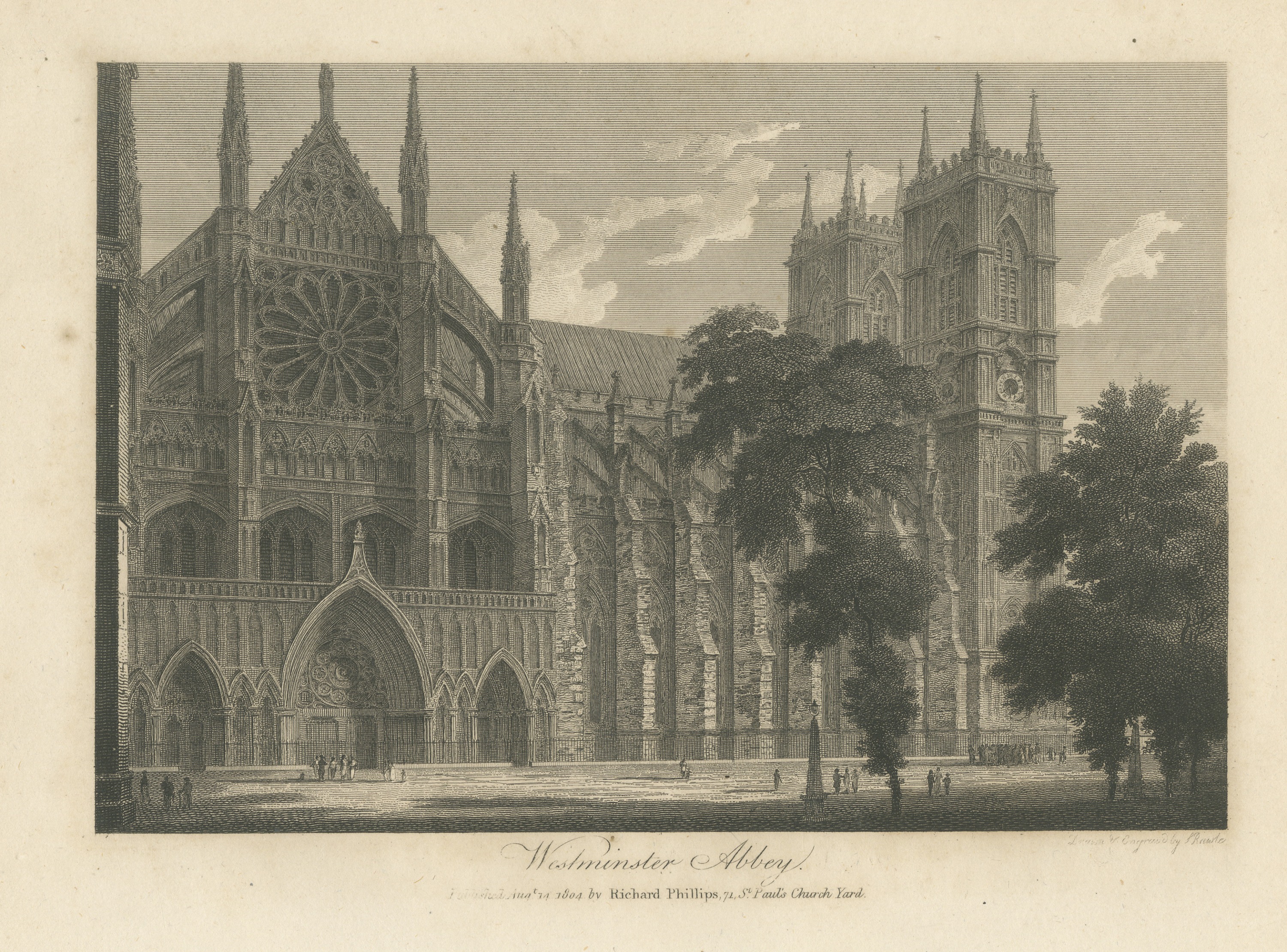 Westminster Abbey, the North Front and Western Towers, 1804