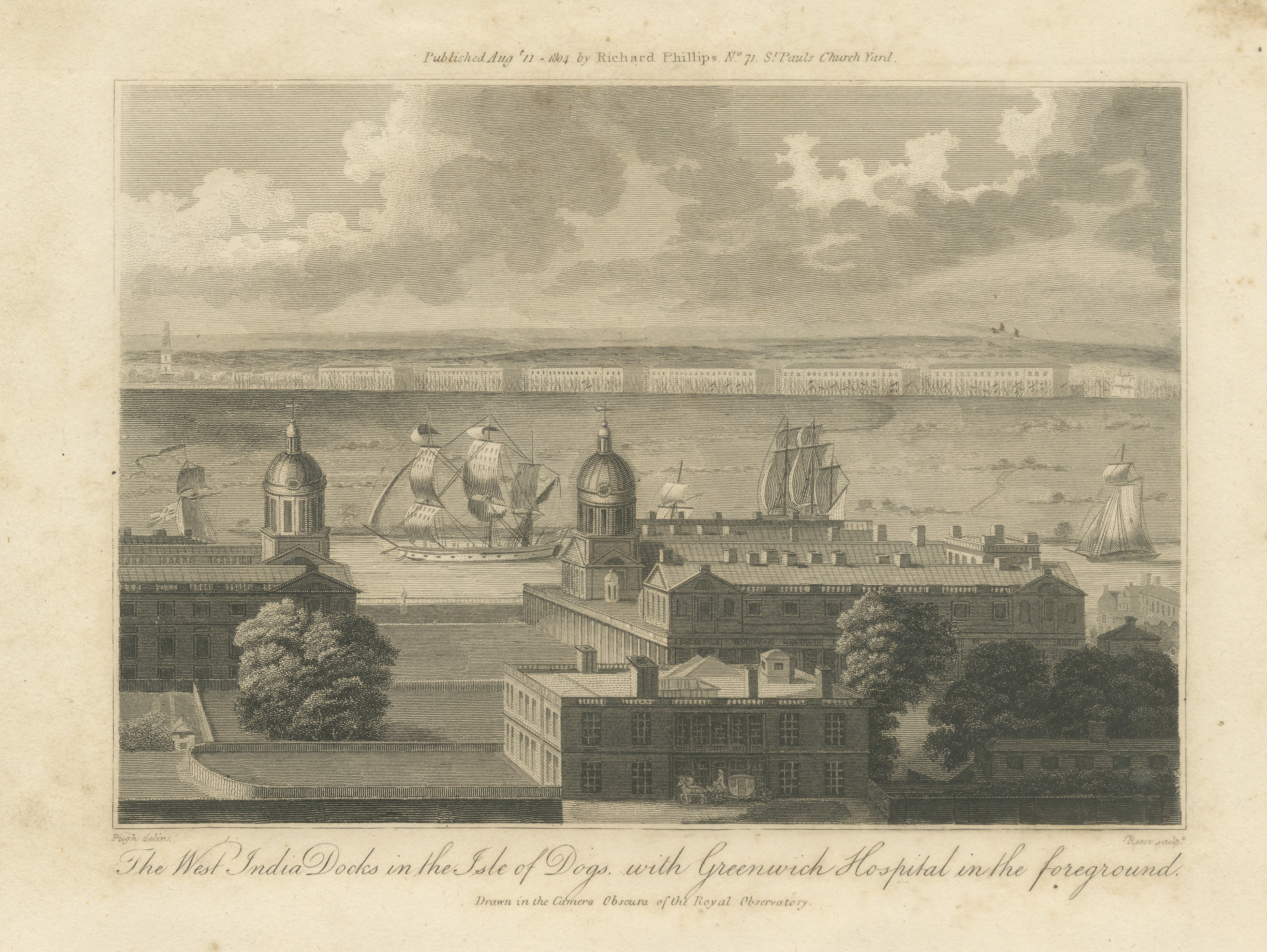 The West India Docks and Greenwich Hospital, London, 1804