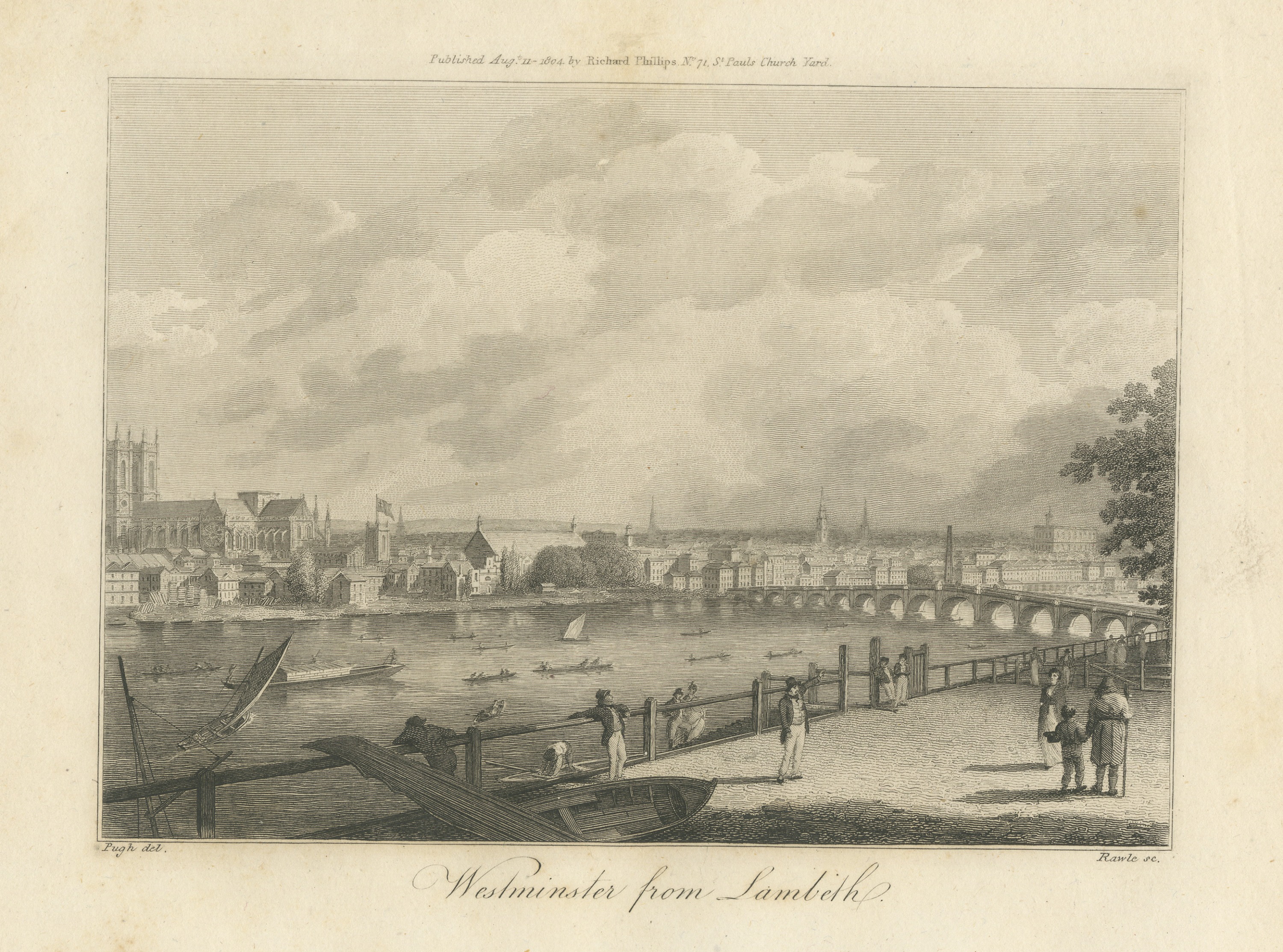 Westminster from Lambeth with Westminster Bridge, 1804