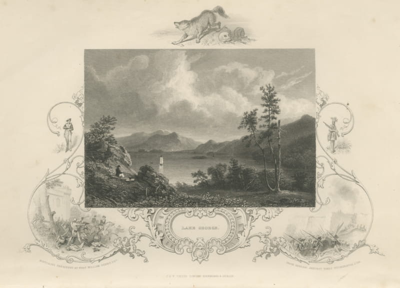 Lake George, New York, Fort William Henry and Ticonderoga Vignettes, circa 1850