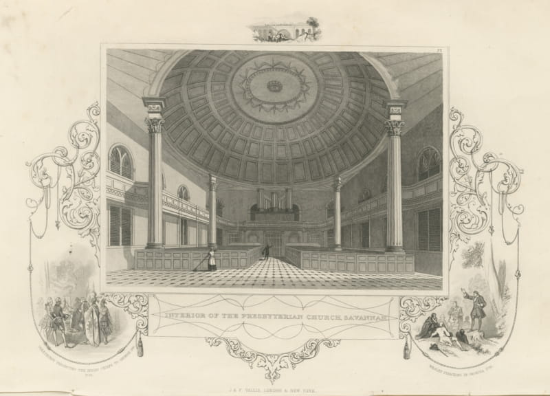 Presbyterian Church Interior, Savannah, Drawn by W. Goodacre, circa 1850