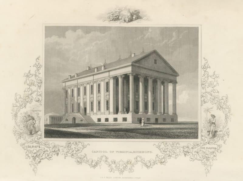 Capitol of Virginia, Richmond, Temple Front View, circa 1850