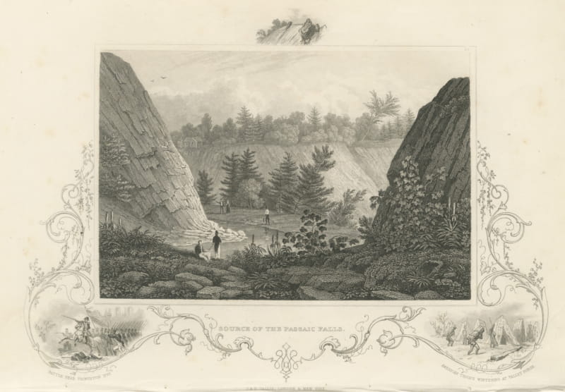 Source of the Passaic Falls, New Jersey, Valley Forge Vignette, circa 1850