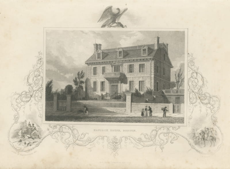 Hancock House, Boston, Massachusetts, Bladensburgh 1814 Vignette, circa 1850