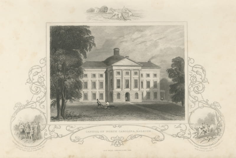 Capitol of North Carolina, Raleigh, Domed State House View, circa 1850