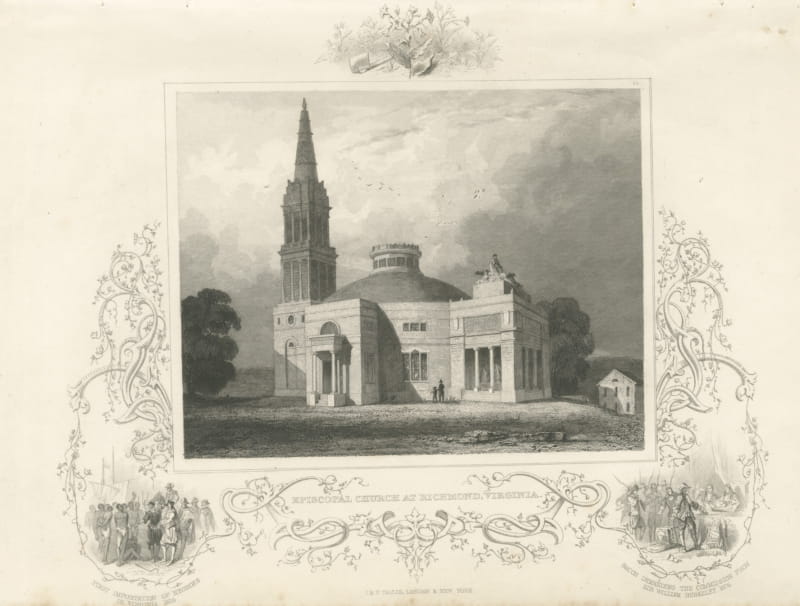 Episcopal Church at Richmond, Virginia, Bacon and Berkeley 1676, circa 1850
