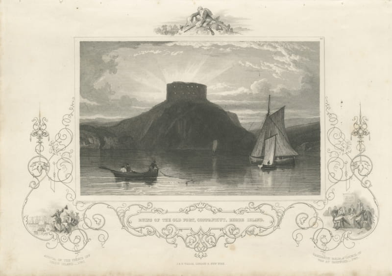 Ruins of the Old Fort, Conanicut, Rhode Island, after W. G. Wall, circa 1850